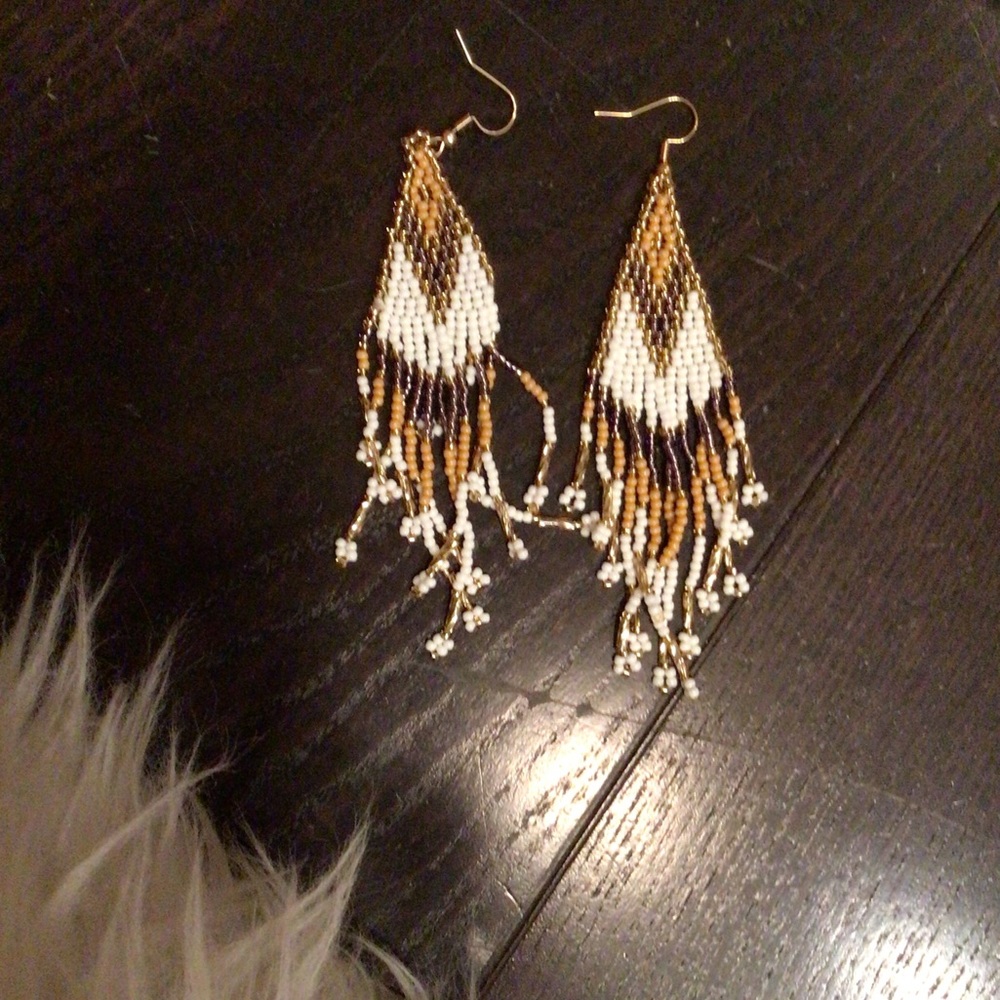 NEW! Boho Desert dunes cascade seed bead earrings